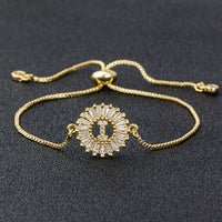 A to Z Letter Initial Copper Pave Bracelet