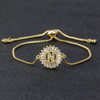 A to Z Letter Initial Copper Pave Bracelet