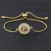 A to Z Letter Initial Copper Pave Bracelet