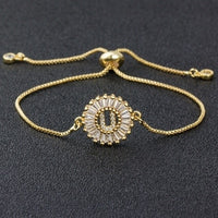 A to Z Letter Initial Copper Pave Bracelet