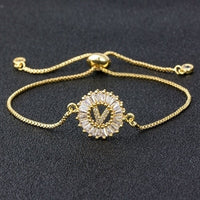 A to Z Letter Initial Copper Pave Bracelet