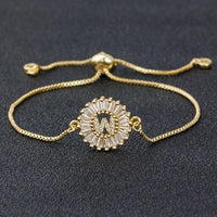 A to Z Letter Initial Copper Pave Bracelet