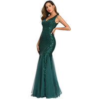 Women's V Neck Sleeveless Prom Party Dress