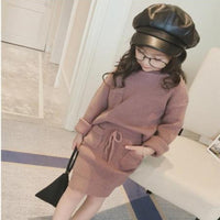 Girls' Casual Loose Knitted Sweater And Pant