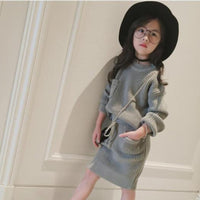 Girls' Casual Loose Knitted Sweater And Pant