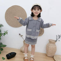 Girls' Casual Loose Knitted Sweater And Pant