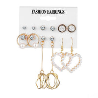 Fashion Gold Pearl Earrings Set