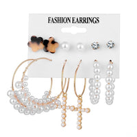Fashion Gold Pearl Earrings Set