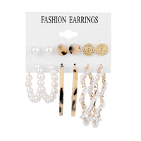 Fashion Gold Pearl Earrings Set