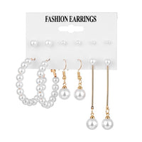 Fashion Gold Pearl Earrings Set