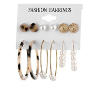 Fashion Gold Pearl Earrings Set