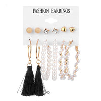 Fashion Gold Pearl Earrings Set