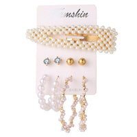 Fashion Gold Pearl Earrings Set