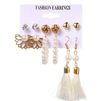 Fashion Gold Pearl Earrings Set
