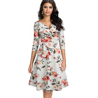 2021 Women's New Spring Pure Color with Sash Retro Dress