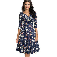 2021 Women's New Spring Pure Color with Sash Retro Dress