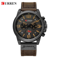 Newest Men's Top Brand Luxury Leather Quartz Wrist Watch
