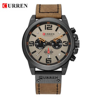 Newest Men's Top Brand Luxury Leather Quartz Wrist Watch