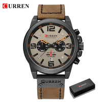 Newest Men's Top Brand Luxury Leather Quartz Wrist Watch