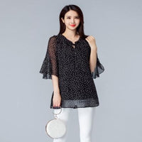Women's Chiffon Polka Dot Tops