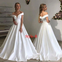 Women's Autumn V-neck Sleeveless Wedding Dress