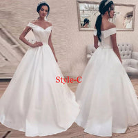 Women's Autumn V-neck Sleeveless Wedding Dress