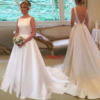 Women's Autumn V-neck Sleeveless Wedding Dress