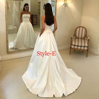 Women's Autumn V-neck Sleeveless Wedding Dress