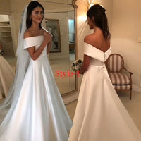 Women's Autumn V-neck Sleeveless Wedding Dress