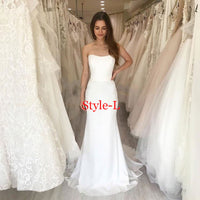 Women's Autumn V-neck Sleeveless Wedding Dress