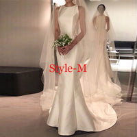 Women's Autumn V-neck Sleeveless Wedding Dress