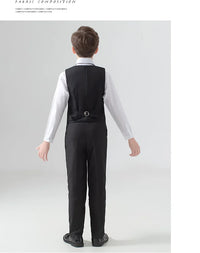 Flower Boys Formal Wedding Suit Kids Prom Party Tuxedo Blazer Children's Day Pinao Performance Costume school uniform 2-14T