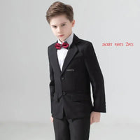 Flower Boys Formal Wedding Suit Kids Prom Party Tuxedo Blazer Children's Day Pinao Performance Costume school uniform 2-14T