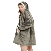 Winter Sherpa Blanket With Sleeves Ultra Plush Fleece Sweatshirt Blanket Hoodie Pink Grey Wine Blue Warm Flannel Hooded Blankets