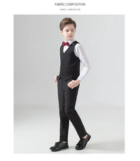 Flower Boys Formal Wedding Suit Kids Prom Party Tuxedo Blazer Children's Day Pinao Performance Costume school uniform 2-14T