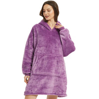 Winter Sherpa Blanket With Sleeves Ultra Plush Fleece Sweatshirt Blanket Hoodie Pink Grey Wine Blue Warm Flannel Hooded Blankets