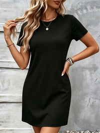 Women's Casual Daily Commuting Simple Straight-Cut Short-Sleeved Dress, Comfortable and Versatile.