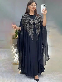 Abayas For Women Dubai Luxury 2024 Chiffon Boubou Muslim Fashion Dress Caftan Marocain Wedding Party Occasions Djellaba Femme