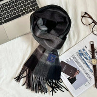 High Quality 100% Wool Scarf Men Winter Autumn Pure Wool Fashion Classic Warm Thick British Versatile Muffler Male Shawl Women