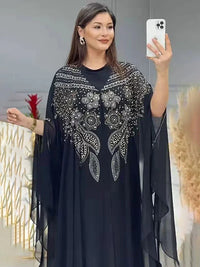 Abayas For Women Dubai Luxury 2024 Chiffon Boubou Muslim Fashion Dress Caftan Marocain Wedding Party Occasions Djellaba Femme