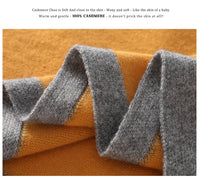 High Quality 100% Cashmere Scarf Shawl Winter New Cashmere Knitted Scarves Women Fashion Warm Neck Scarf Patchwork Color Shawl