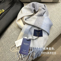 High Quality 100% Wool Scarf Men Winter Autumn Pure Wool Fashion Classic Warm Thick British Versatile Muffler Male Shawl Women