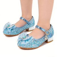 Kids' Casual Shoes Girls' Princess Sandals Children's Fashion Pink Blue High Heel Shoes Size 24-36