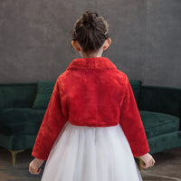 Girls Princess Plush Jackets Children Thicken Wedding Birthday Party Coats Kids White Shawl Cape New Warm Long Sleeves Clothing
