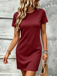 Women's Casual Daily Commuting Simple Straight-Cut Short-Sleeved Dress, Comfortable and Versatile.
