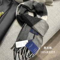 High Quality 100% Wool Scarf Men Winter Autumn Pure Wool Fashion Classic Warm Thick British Versatile Muffler Male Shawl Women
