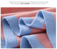 High Quality 100% Cashmere Scarf Shawl Winter New Cashmere Knitted Scarves Women Fashion Warm Neck Scarf Patchwork Color Shawl