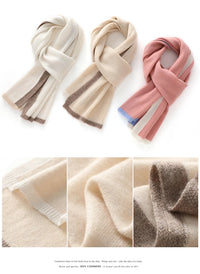 High Quality 100% Cashmere Scarf Shawl Winter New Cashmere Knitted Scarves Women Fashion Warm Neck Scarf Patchwork Color Shawl