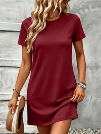 Women's Casual Daily Commuting Simple Straight-Cut Short-Sleeved Dress, Comfortable and Versatile.