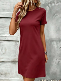 Women's Casual Daily Commuting Simple Straight-Cut Short-Sleeved Dress, Comfortable and Versatile.